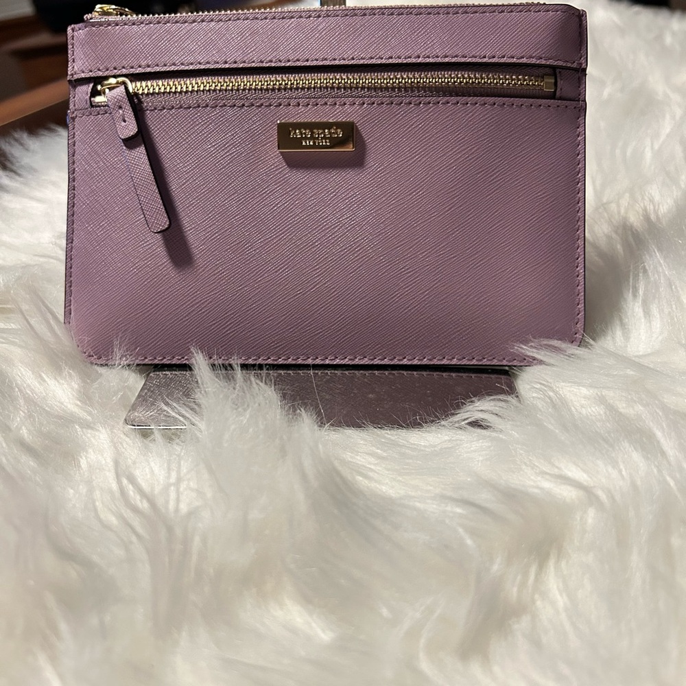 Kate Spade Lavender Clutch with Gold Accents